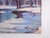 Early 20th Century Vintage Impressionist Snowy Winter River Landscape Painting For Sale - Image 5 of 8