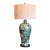 Large Japanese Celadon Blue and Gilt Peacock Vase Adapted Into a Lamp For Sale