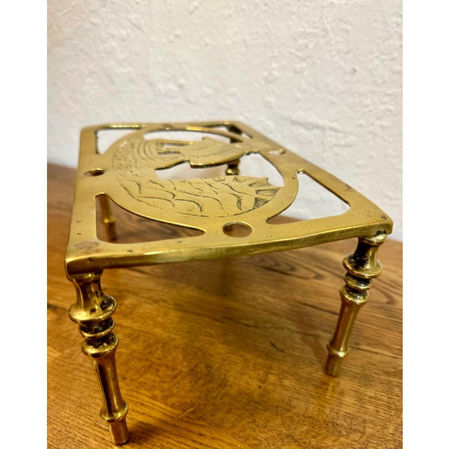 Vintage English Brass Ship Trivet For Sale - Image 4 of 8