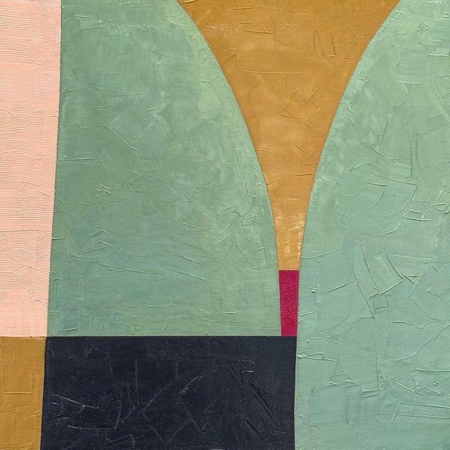 Various Artists Contemporary Abstract Color-Block Oil Painting on Cradled Birch Panel For Sale - Image 4 of 6
