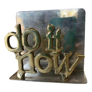 Do It Now Vintage Brass Paper Organizer For Sale