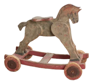 Antique French Folk Art Wooden Toy Horse