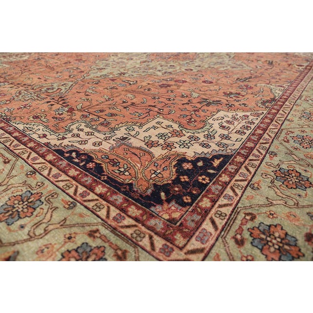Textile 9'x12' Hand-Knotted Persian Ferahan Rug – Terracotta & Ivory For Sale - Image 7 of 11