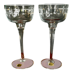 Vintage Hand-Cut Turkish Crystal Candleholders by Prelude – Set of 2 - 8"