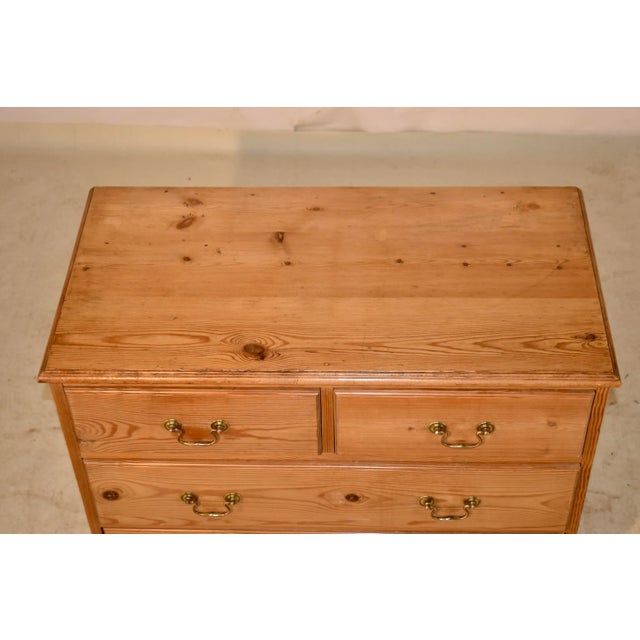 Brown English Pine Chest of Drawers, Circa 1950 For Sale - Image 8 of 9