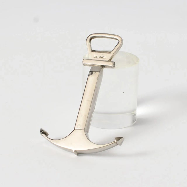 Silver Vintage Nautical Anchor-Shaped Bottle Opener and Corkscrew from MH, 1970s For Sale - Image 8 of 9
