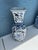 Modern Vintage Floral Blue & White Vase For Sale - Image 3 of 5