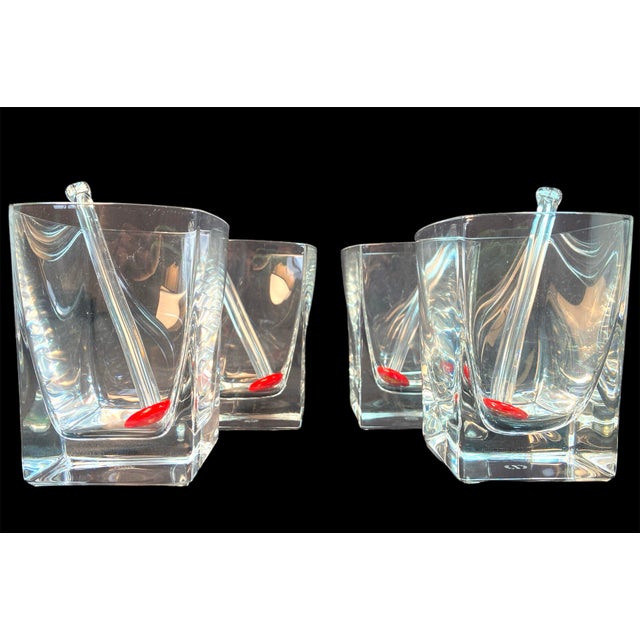 Vintage Clear and Red Glass Cocktail Muddlers- Set of 4 For Sale In Houston - Image 6 of 12