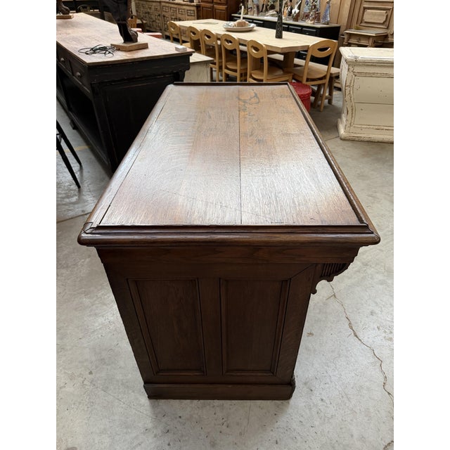 Wood Early 20th Century Oak Store Counter For Sale - Image 7 of 18