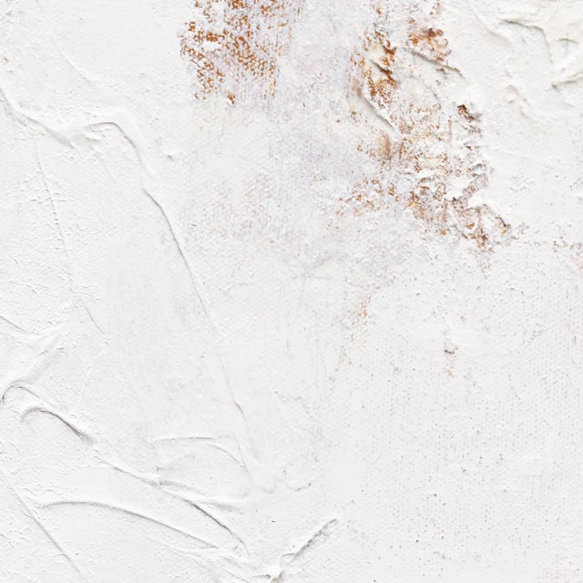 2020s White Textural Layered Painting - Rebel - Abstract Minimalist Painting Original Artwork by Le BohemianMuse For Sale - Image 5 of 9