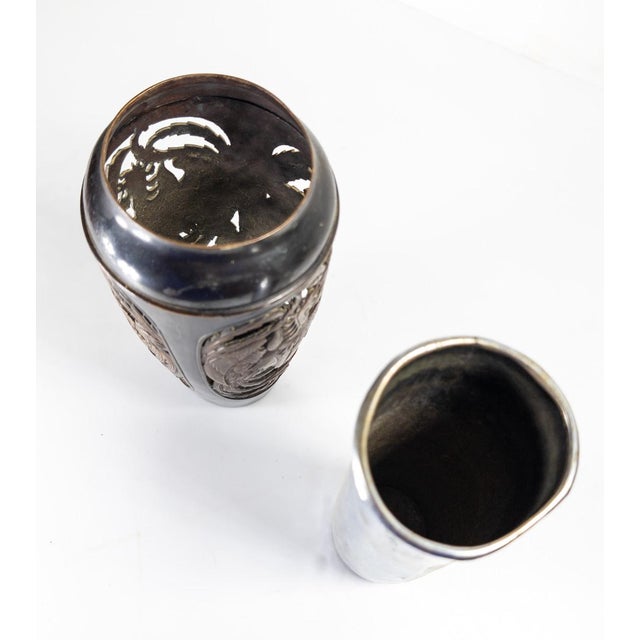 19th Century Japanese Meiji Bronze Reticulated Ikebana Vase With Phoenix For Sale - Image 12 of 15