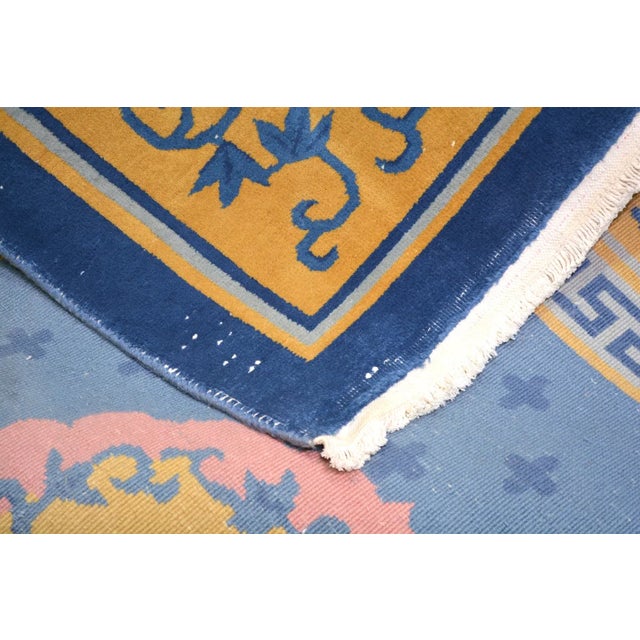 Vintage Chinese Art Deco Hand Knotted Wool Rug, 8'x15'4'' For Sale - Image 9 of 9