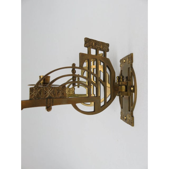 Art Nouveau Brass Piano Candleholders, Set of 2 For Sale - Image 10 of 16