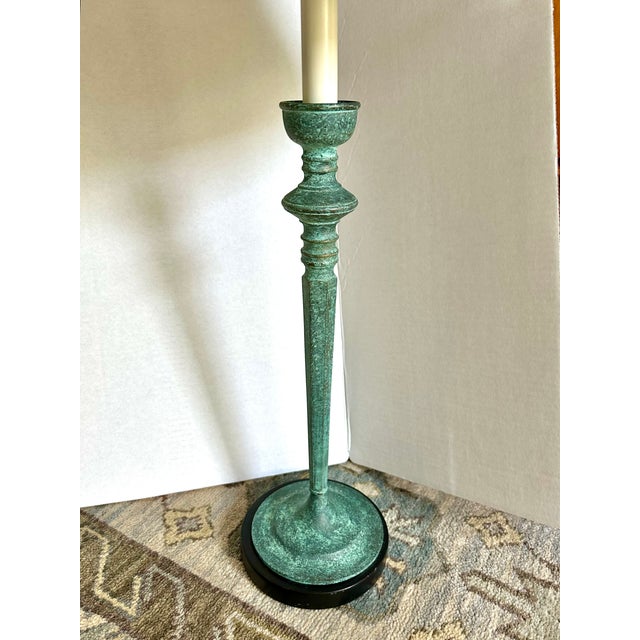 English Frederick Cooper Lamp Pair With New Shades For Sale - Image 3 of 7