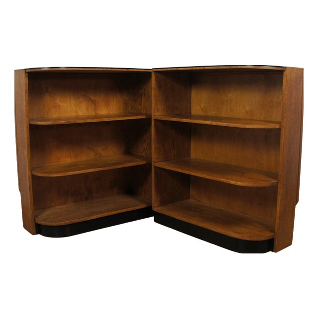 Vintage Art Deco Bookcases, 1930s, Set of 2 For Sale
