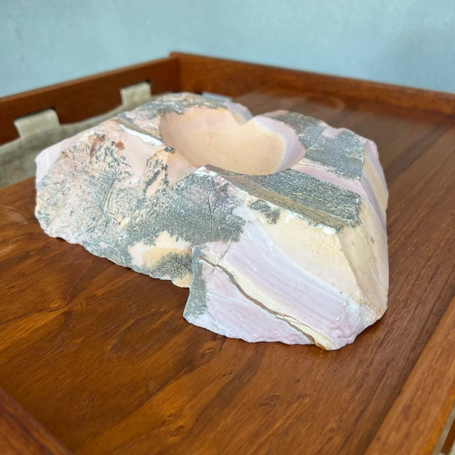 1970s Italian Organic Modern Pink Marble Onyx Ashtray For Sale In Charleston - Image 6 of 11