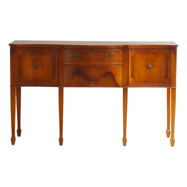 Vintage Biedermeier-Style Sideboard with Curved Cherrywood Drawer For Sale