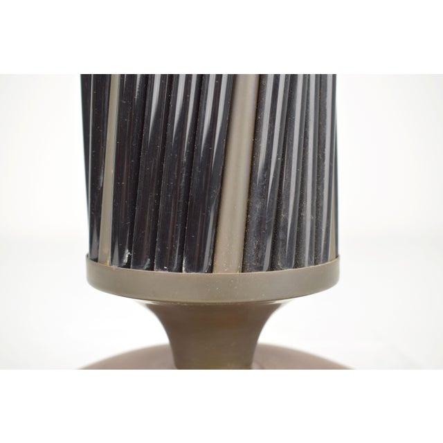 Black Brass and Bamboo Table Lamp, Italy, 1970 For Sale - Image 8 of 9