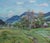 Mountain Landscape Antique Oil Painting Original Soviet Art Ukrainian Artist Kozik v.g. 43-50 1980s For Sale