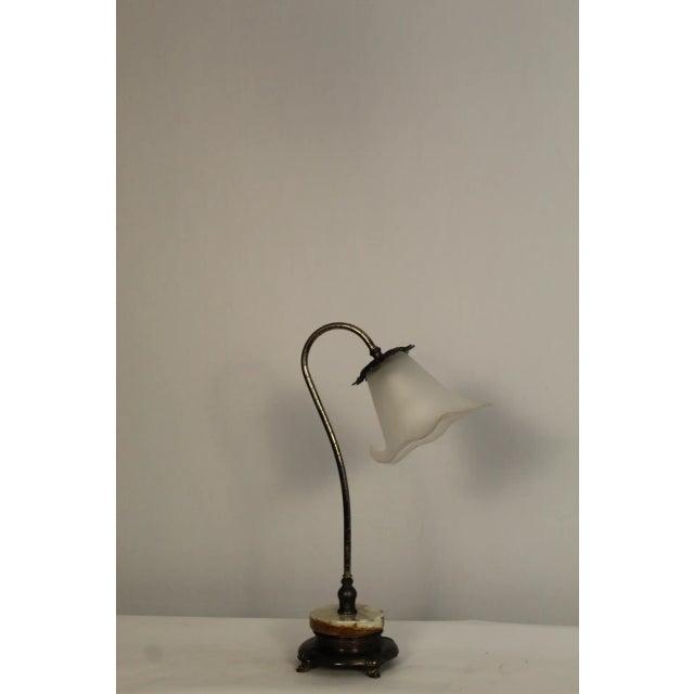 1930s Art Nouveau Bronze Finish Accent Lamp For Sale - Image 10 of 11