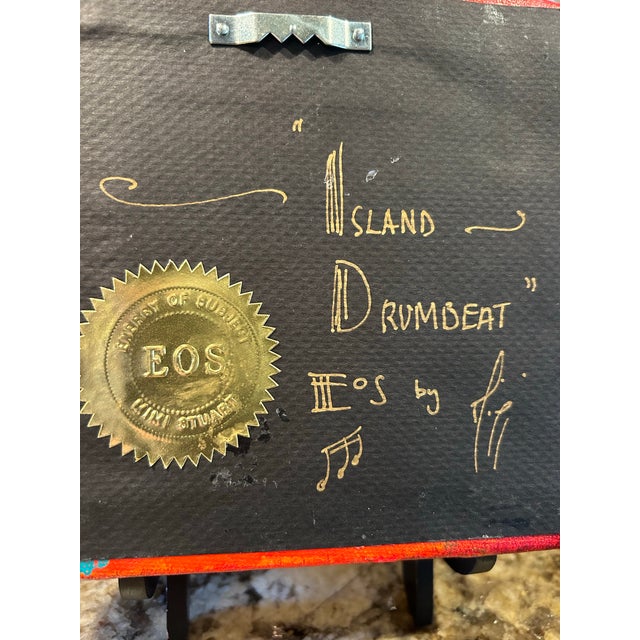 2000 - 2009 “6 X 6” Decorative Art Plaque on Tripod Stand - Rustic Accent Piece.” For Sale - Image 5 of 7