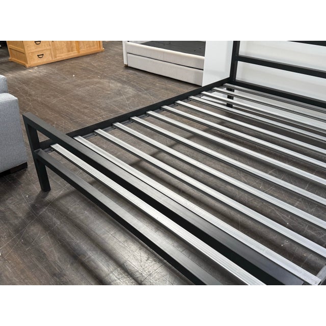 California King Room & Board Parsons Bed Frame, Natural Steel For Sale - Image 11 of 12
