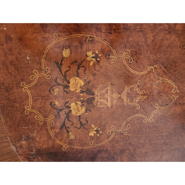 Antique Renaissance Revival Inlay Dining Table For Sale - Image 15 of 17