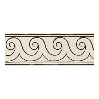 Schumacher X Miles Redd Greek Waves Trim in Black on Ivory For Sale