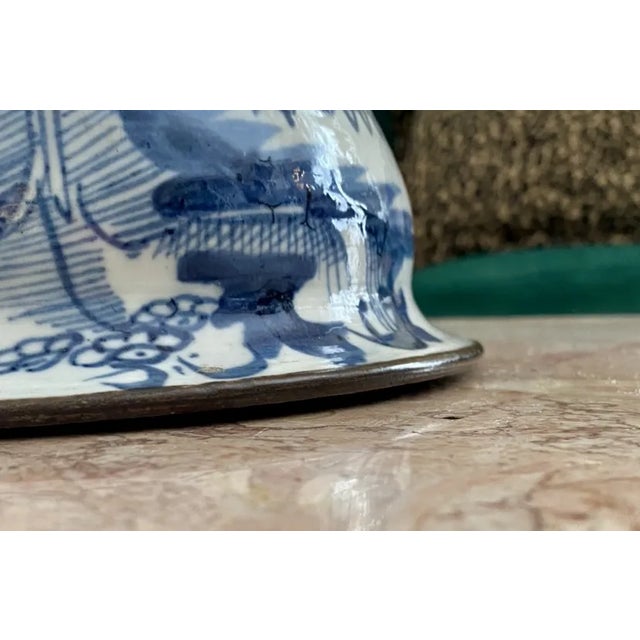 Mid 19th Century Qing Dynasty Large Blue and White Bowl For Sale - Image 9 of 12