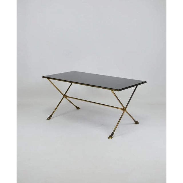 Coffee Table with Hoof-Shaped Legs attributed to Maison Jansen For Sale - Image 12 of 13