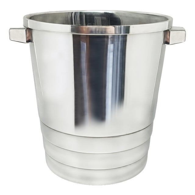 Art Deco Silver-Plated Champagne Bucket by Luc Lanel for Christofle Gallia Collection, France, 1930 For Sale