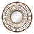 Large Coastal Rattan Round Wall Mirror For Sale