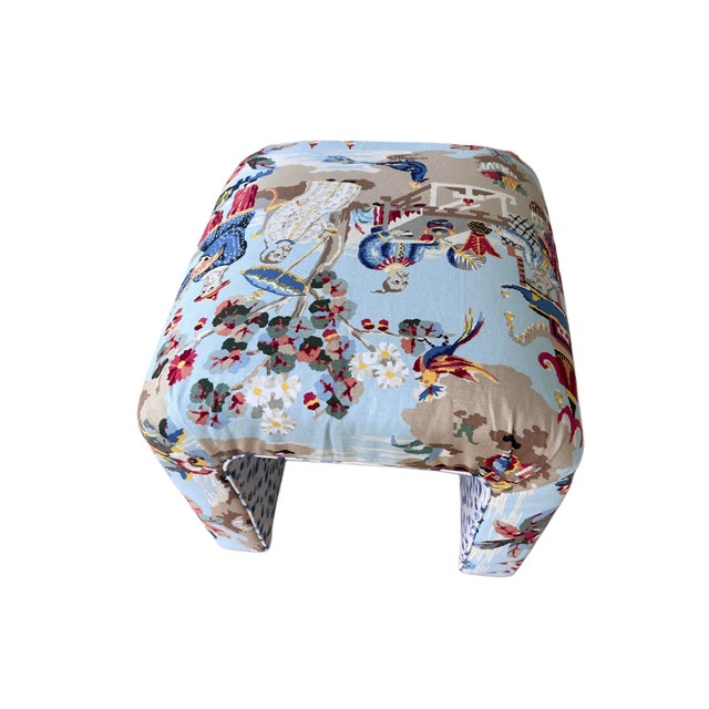 2020s Contemporary Waterfall Bench in Brunschwig and Fils For Sale - Image 5 of 16