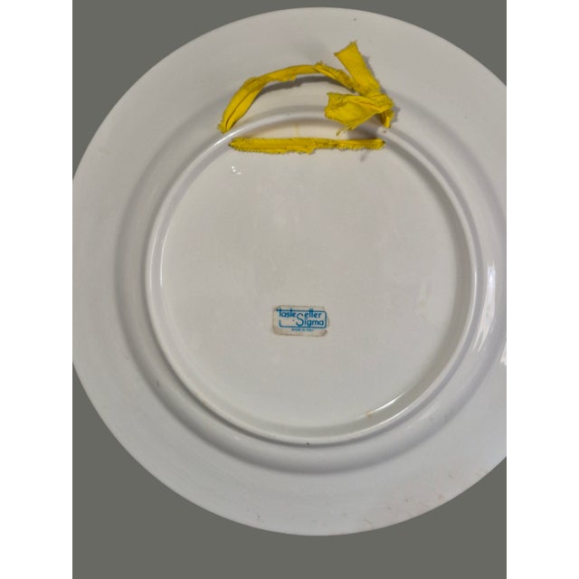 Vintage Rustic Italian Hand Painted Rooster 9.75'' Wall Hanging Plate For Sale - Image 6 of 8