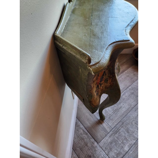 Light Green Venetian Wall Console Table For Sale - Image 8 of 12