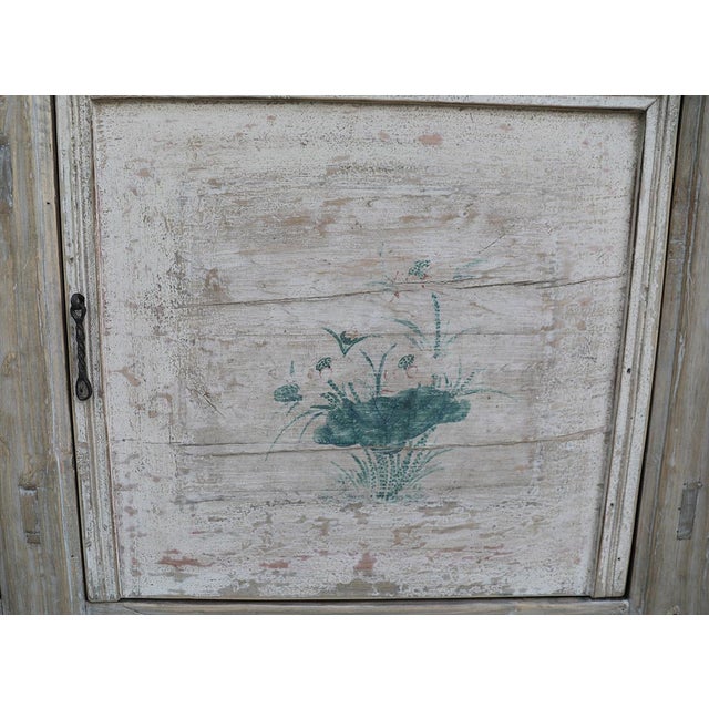 Antique Chinese Painted Elm Cabinet For Sale - Image 4 of 5