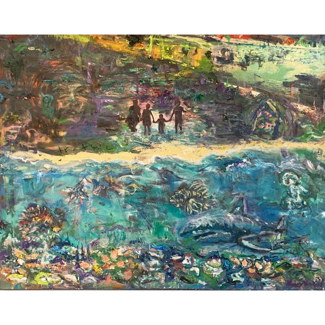 2020s Beach Family, Abstract Original Oil Paintings, by Van Ness For Sale - Image 5 of 8