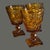 Mid-Century Modern Vintage Six Ornate Indiana Amber Glass Wine Goblets Glasses For Sale - Image 3 of 6