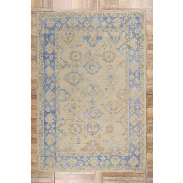 Beige Vintage Modern Turkish Oushak Rug - 10'00 X 14'07 For Sale - Image 8 of 9
