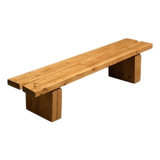 Pine Bench in the La Rive Residence Arc 1600, France, 1970 For Sale