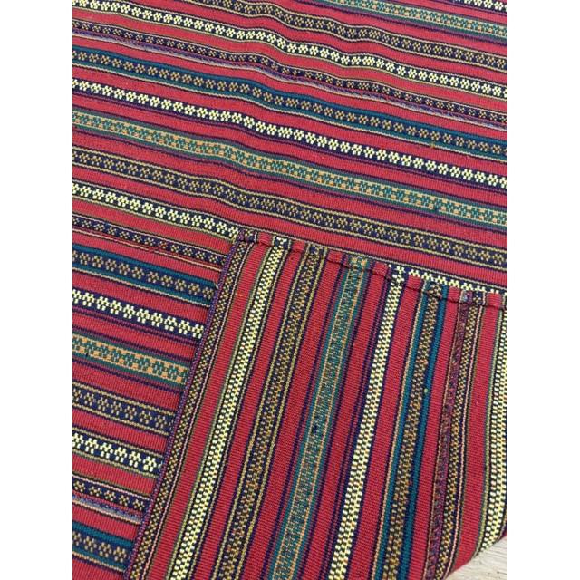 Turkish 1950s Modern Multicolor Stripe Geometric Turkish Decorative Flatweave Kilim Rug For Sale - Image 3 of 6