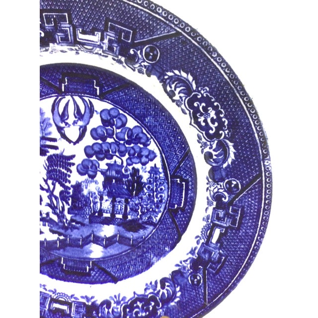 Antique Villeroy & Bach Willow Ware Plate Made in Saar Basin For Sale In Portland, ME - Image 6 of 11