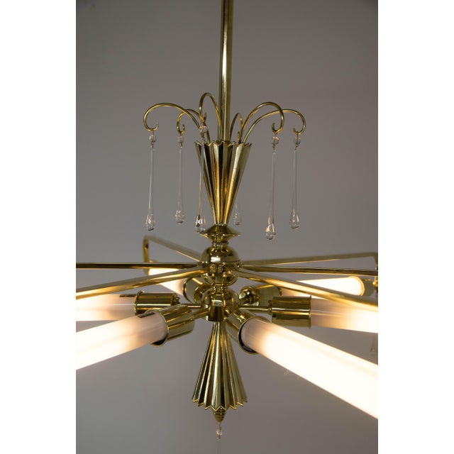 Gold Art Deco Chandelier, Austria, 1920s For Sale - Image 8 of 18