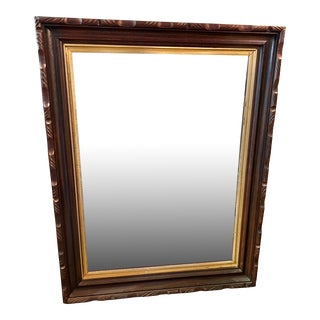 1940s Wood Framed Mirror For Sale