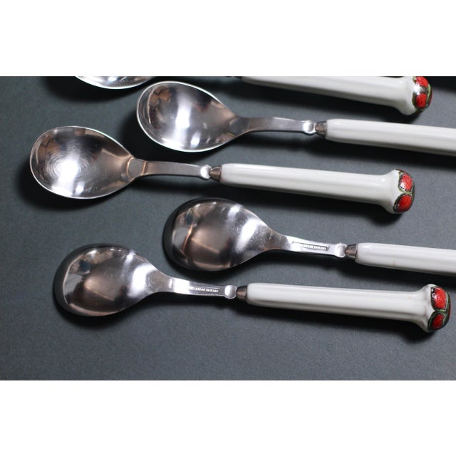 Metal 1970s Boho Chic Denby Regency White Jewel Flatware - Large Spoon or Soup Spoon For Sale - Image 7 of 13