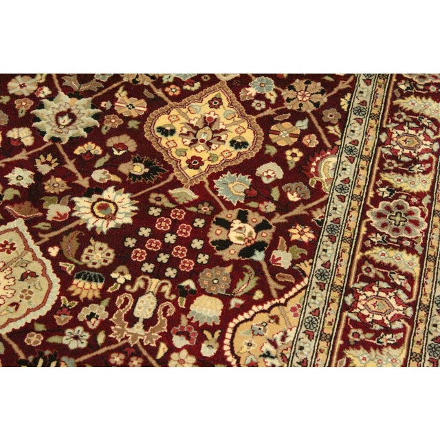 1990s Shabby Chic 1990's Tabriz Pak-Persian Red/Gold Wool Rug - 4'1'' X 6'1''V For Sale - Image 5 of 9