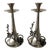 Michael Aram Black Orchid Hammered Polished Candlesticks- a Pair For Sale