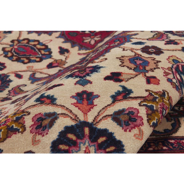 Textile Signed Antique Persian Mashhad Rug, 08'00 X 11'02 For Sale - Image 7 of 11