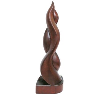 Hand Carved Wooden "Flame" Sculpture For Sale