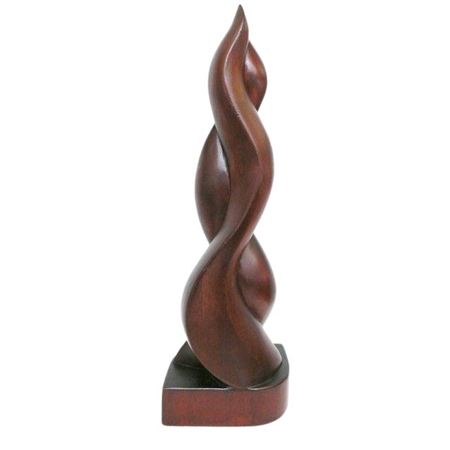 Hand Carved Wooden "Flame" Sculpture For Sale